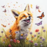 andel001r_red_fox_catches_butterflies_colored_pencil_df4ac1c4-a17f-4421-a4b4-1c2eea77368c